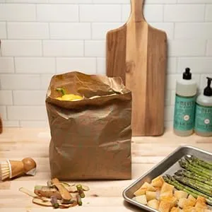 Full Circle Scrap Sack - Compostable Food Waste Bags, 1.5-Gallon, Set of 10 - Compost, Waste, Bag, Natural, Garbage, Bin, Trash, Paper, Bin, Kitchen, Food, Gallon, Countertop