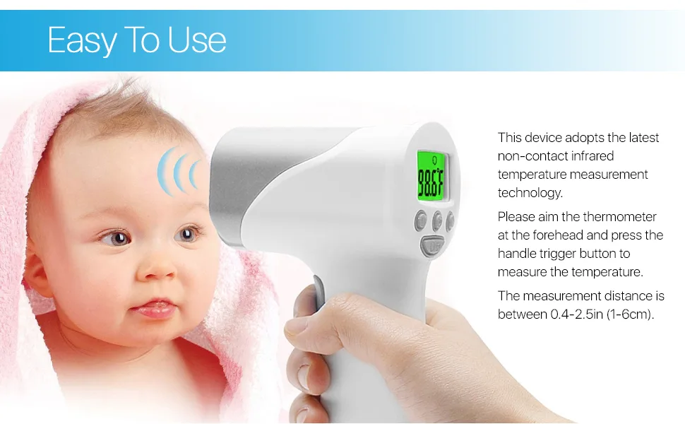 Medical Grade Heavy Duty Touchless Infrared Forehead Thermometer, for Adults & Baby Thermometer Gun, Instant Results - touchless thermometer for infants