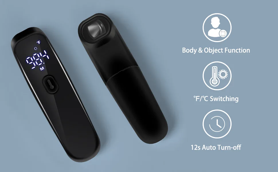 Infrared Thermometer for Adults, Hotodeal Digital Touchless Forehead Thermometer for Fever, Baby Thermometer with Fever Indicator,°C/°F Switchable Black - infrared thermometer