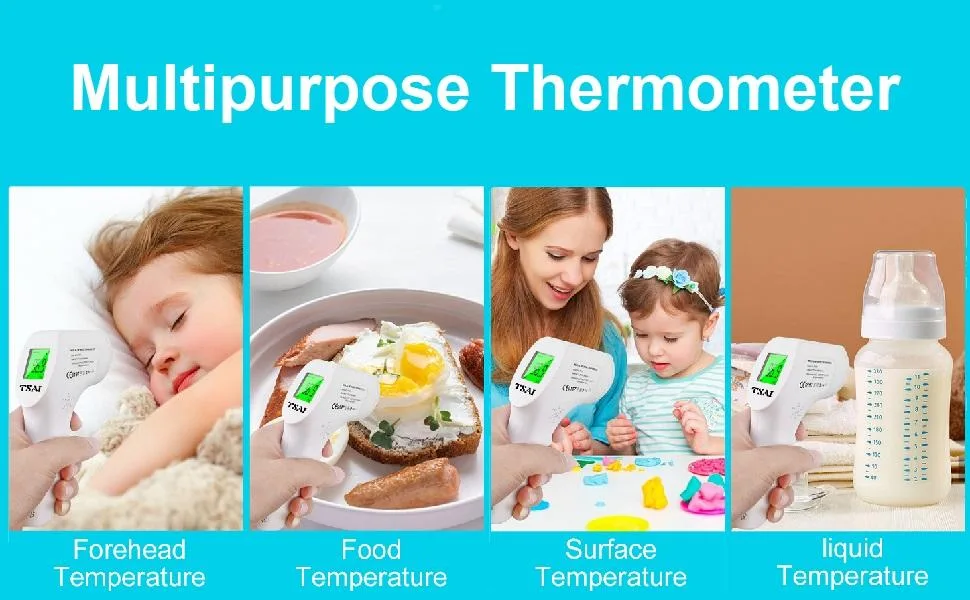 Forehead Thermometer for Adults with 3 in 1 Digital LCD Display, Fever Alarm, Accurate Reading and Memory Function Non-Contact Forehead Thermometer for Body, Room and Surface Measurement - baby thermometer