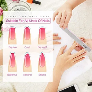 Nail Files and Buffer, TsMADDTs Professional Manicure Tools Kit Rectangular Art Care Buffer Block Tools 100/180 Grit 12Pcs/Pa(White) 6pcs White 100 180 Grit & 6pcs Buffer - product information 5