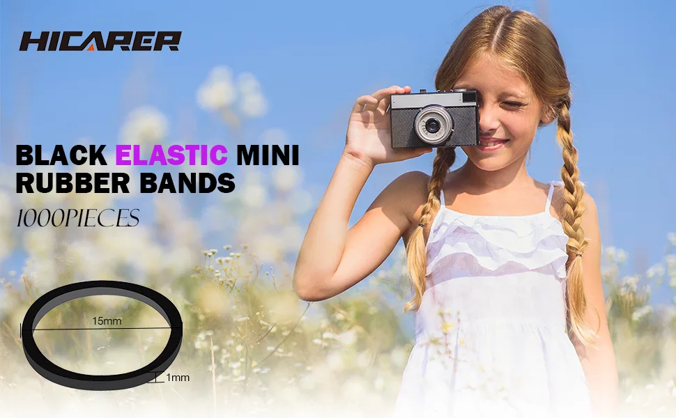 1000 Mini Rubber Bands Soft Elastic Bands for Kid Hair Braids Hair (Vibrant Color) - product information 1
