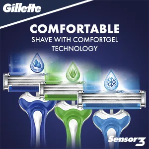 Gillette Sensor3 Comfort Disposable Razors for Men, 12 Count, Water-Activated Comfortgel Technology For Ultimate Comfort 12 Razors - Comfortable