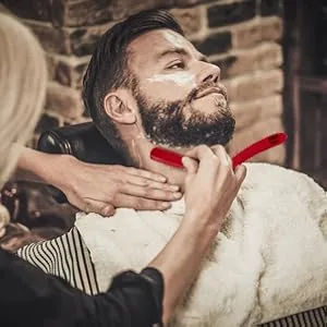 Utopia Care Professional Barber Straight Edge Razor Safety with 100-Pack Derby Blades - 100 Percent Stainless Steel (Red) - Ergonomic Design