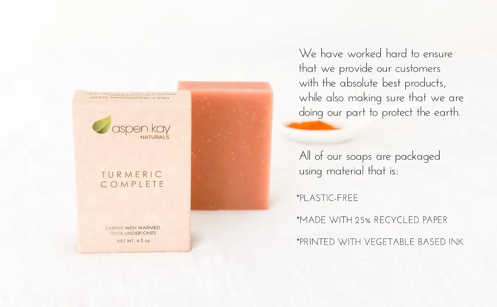 Turmeric Soap - Made with Natural and Organic Ingredients. Gentle Soap. 4.5oz Bar (3 Pack) - Turmeric soap box info