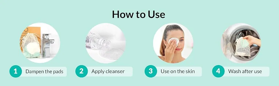 30-Pack Reusable Makeup Remover Pads | Eco Friendly & Zero Waste Cotton Rounds | Beauty Products | Natural & Organic Face Pads with Laundry Bag | Soft for All Skin Types | Bamboo Wipes for Cleansing 30 PK - Odoxia