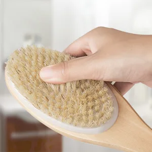 Metene 2 Pack Shower Brush with Soft and Stiff Bristles, Bath Dual-Sided Long Handle Back Scrubber Body Exfoliator for Wet or Dry Brushing 2-PACK - back brush