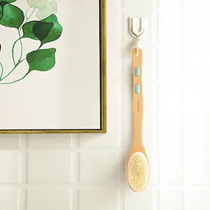 Metene 2 Pack Shower Brush with Soft and Stiff Bristles, Bath Dual-Sided Long Handle Back Scrubber Body Exfoliator for Wet or Dry Brushing 2-PACK - Back Scrubber