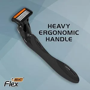 BIC Flex 4 Sensitive Hybrid Men's 4-Blade Disposable Razor, 1 Handle and 4 Cartridges - Pack of 2 (2 Handles and 8 Cartridges) 2 Handles 8 Cartridges - BIC Flex 4 Sensitive Hybrid Men