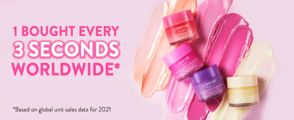 LANEIGE Lip Sleeping Mask: Nourish & Hydrate with Vitamin C, Antioxidants, 0.7 oz. Mango - Lip sleeping mask banner