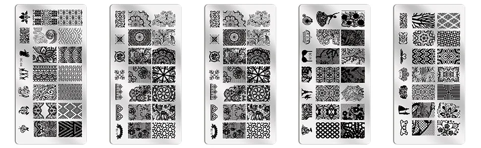 Biutee 5PCS Nail Stamping Plates with Nail Art Stamper Scraper Gift Box Nail Stamp Template Kit Lace Flower Butterfly Nail Stamper Stencil Plates Nail Stamp Plate Kit Nail Image Plate 8 Piece Set - product information 4
