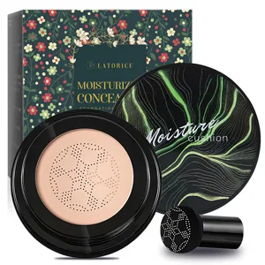 Air Cushion CC Cream BB Cream, Mushroom Head Foundation, Moisturizing Concealer, Bright Makeup Base Long Lasting with Mushroom Makeup Sponge (Romantic) - product information 2