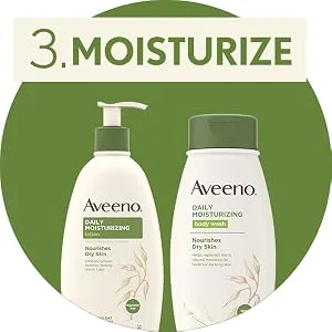 Aveeno Daily Moisturizing Body Wash, Soothing Oat, Refill, 36 Fl. Oz Unscented 36 Fl Oz (Pack of 1) - Step Three: Moisturize with Aveeno Daily Moisturizing Lotion