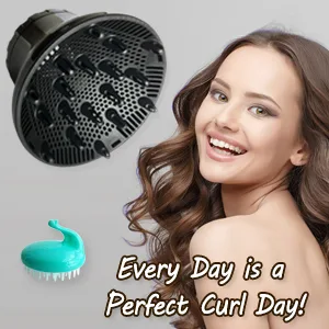 Universal Hair Diffuser, Hair Dryer Diffuser Attachment for Curly and Natural Wavy Hair, Professional Blow Dryer Diffuser, Adjustable from 1.4 Inch to 2.6 Inch Black - hair diffuser