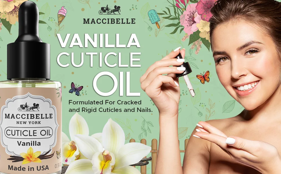 Maccibelle Cuticle Oil 0.5 oz for Dry Cracked Cuticles (Sweet Vanilla) - 23e23