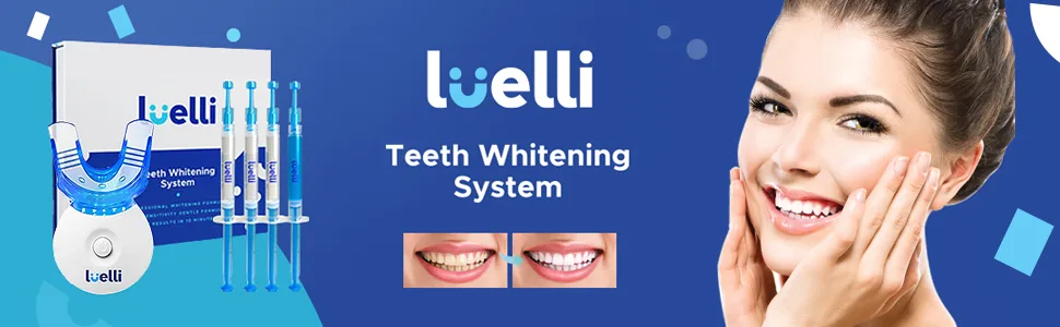 LUELLI Teeth Whitening Kit - 5X LED Light Tooth Whitener, 12ml with light - product information 1