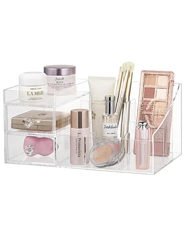 HBlife Lipstick Holder, 36 Spaces Clear Acrylic Lipstick Organizer Display Stand Cosmetic Makeup Organizer for Lipstick, Brushes, Bottles, and More - product information 2