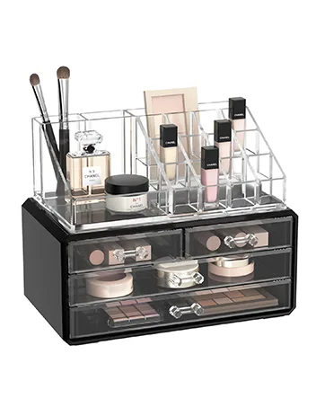 HBlife Lipstick Holder, 36 Spaces Clear Acrylic Lipstick Organizer Display Stand Cosmetic Makeup Organizer for Lipstick, Brushes, Bottles, and More - product information 4