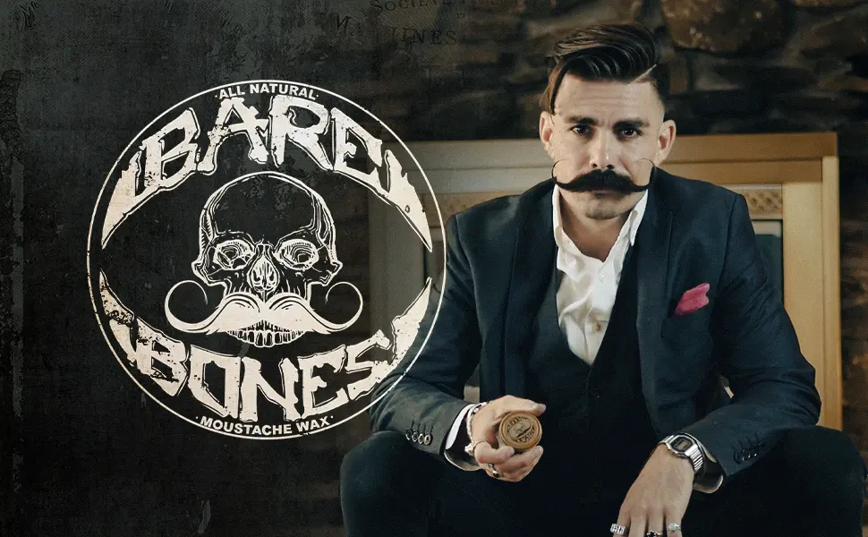Mustache Wax Medium Hold Grooming For Men - 1oz Bare Bones Moustache & Beard Wax Tin - Perfect For Handlebar Mustaches By Death Grip - No Heat Source Required Medium Hold Bare Bones - Bare Bones Mustache & Beard Wax - Men