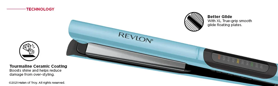 Revlon Lasting Brilliance Digital Hair Flat Iron | Fast, Smooth and Shiny Styling, (1 in) 1 INCH_BLUE - flatiron; flatirons; straightener; straightener; hair straightener; hair straighteners; revlon