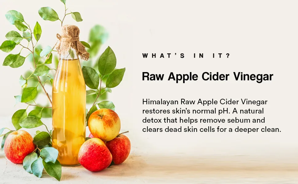 WOW Apple Cider Vinegar Exfoliating Face Wash, Soft, Foaming Cleanser, Hydrate, 100 ml - WOW Skin Science Apple Cider Vinegar Foam Exfoliating Face Wash & Brush