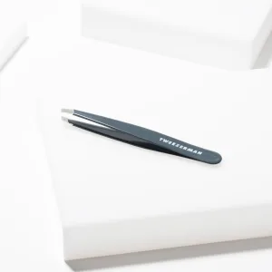 Tweezerman Stainless Steel Slant Tweezer - Eyebrow Tweezers for Women and Men (Blue Stone) - image