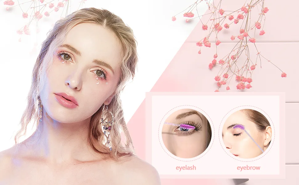 100PCS Crystal Eyelash Mascara Brushes Wands Applicator Makeup Kits (Multi-colored) - Eyelash Mascara Brush