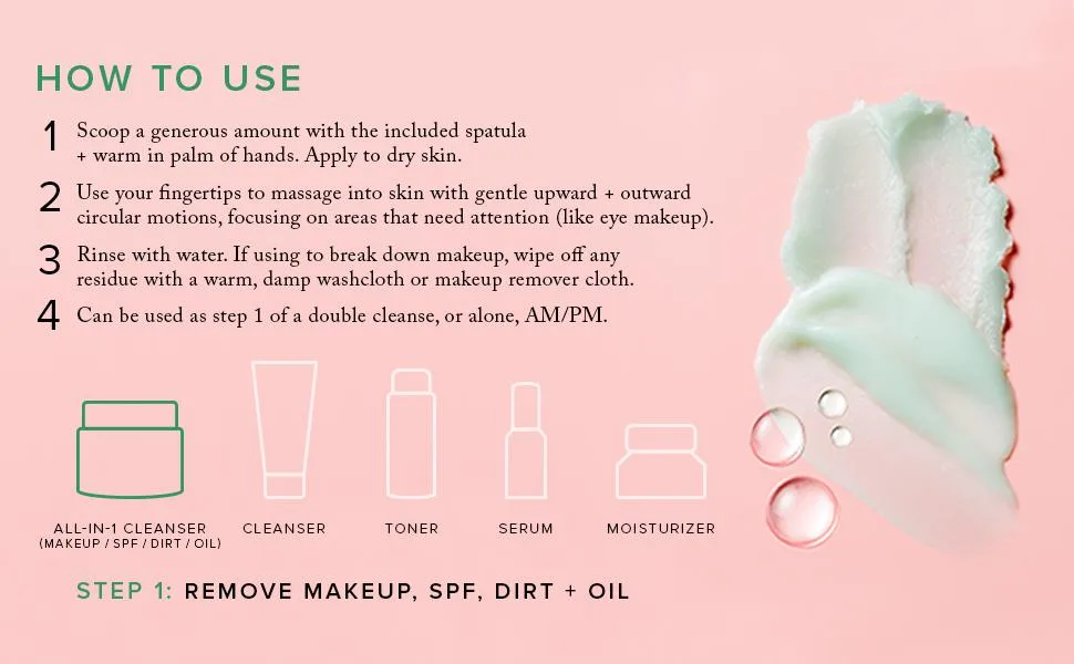 Farmacy Natural Makeup Remover - Green Clean Makeup Meltaway Cleansing Balm Cosmetic, 200ml Echinacea 6.76 - How To Use