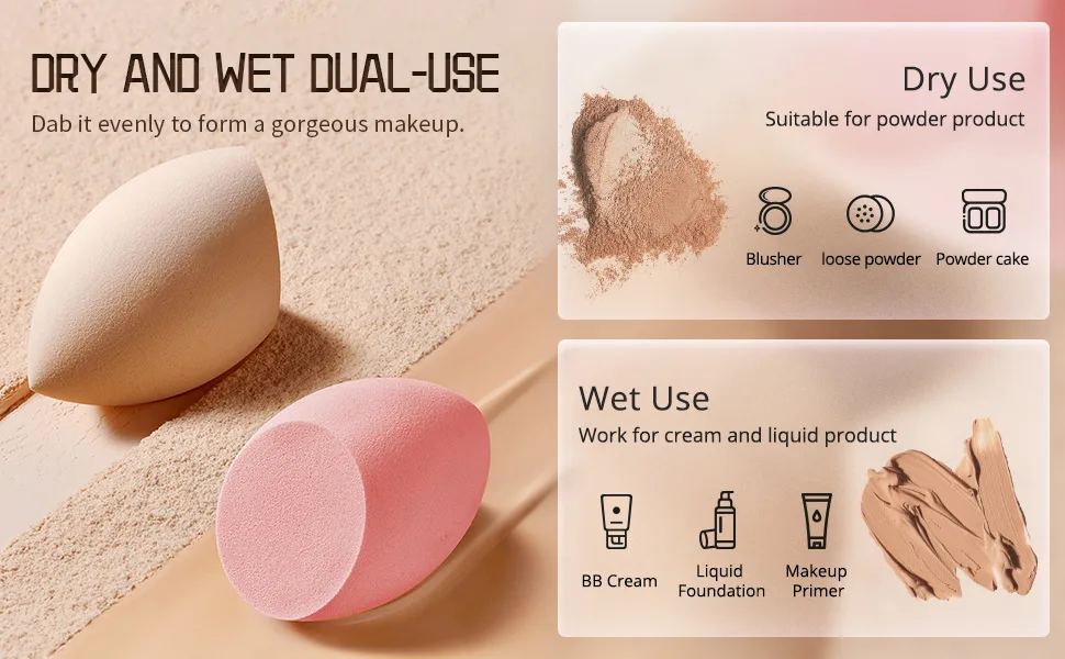 Foonbe Makeup Sponge Set, Soft, Blending Beauty Foundation Sponges for Liquid, Cream and Powder(3 Pcs, Macaron Color) B-3pcs Macaron Color - foundation sponge makeup blender beauty sponges for makeup sponge beauty blenders sponges