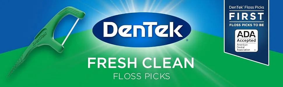 DenTek Fresh Clean Floss Picks, For Extra Tight Teeth, 75 Count, 3 Pack 75 Count (Pack of 3) Floss Picks - Dentek Fresh Clean Floss Picks