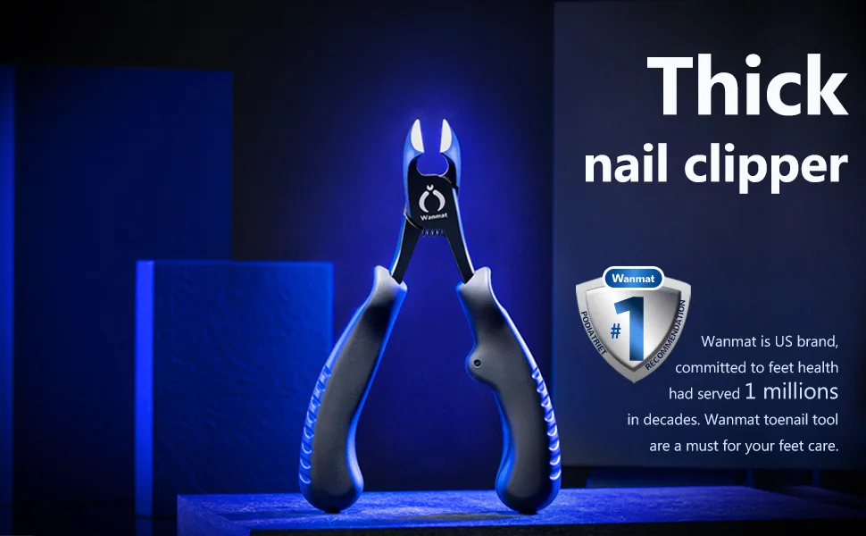 Toe Nail Clippers, Podiatrist Toenail Clippers for Thick Nails for Seniors for Men Wanmat (Black) Black-built-in Spring - Wanmat
