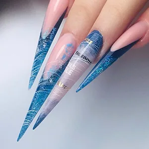 Vcedas 120PCS Extra Long Stiletto Half Cover Nail Tips Clear XXL Sharp False Nail Art Tips for Acrylic Nail (Bag) Clear #1(Half Cover) - product information 4