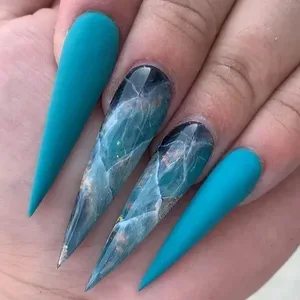 Vcedas 120PCS Extra Long Stiletto Half Cover Nail Tips Clear XXL Sharp False Nail Art Tips for Acrylic Nail (Bag) Clear #1(Half Cover) - product information 6