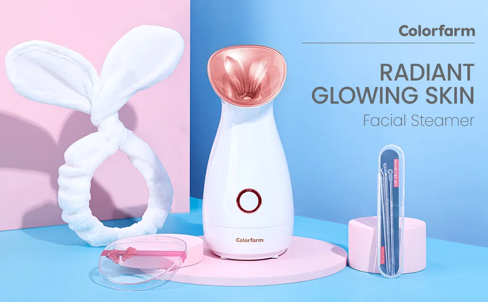 Facial Steamer Nano Ionic Hot Mist Face Steamer Home Sauna SPA Face Humidifier Atomizer for Women Men Moisturizing Unclogs Pores Spa Quality A-rose Gold - facial