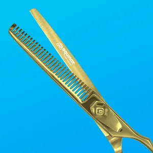 Equinox Professional Razor Edge Series - Barber Hair Thinning/Texturizing Scissors/Shears - 6.5 Inches (Liquid Gold) - PL10