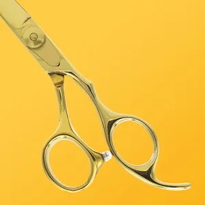 Equinox Professional Razor Edge Series - Barber Hair Thinning/Texturizing Scissors/Shears - 6.5 Inches (Liquid Gold) - pl10 gold