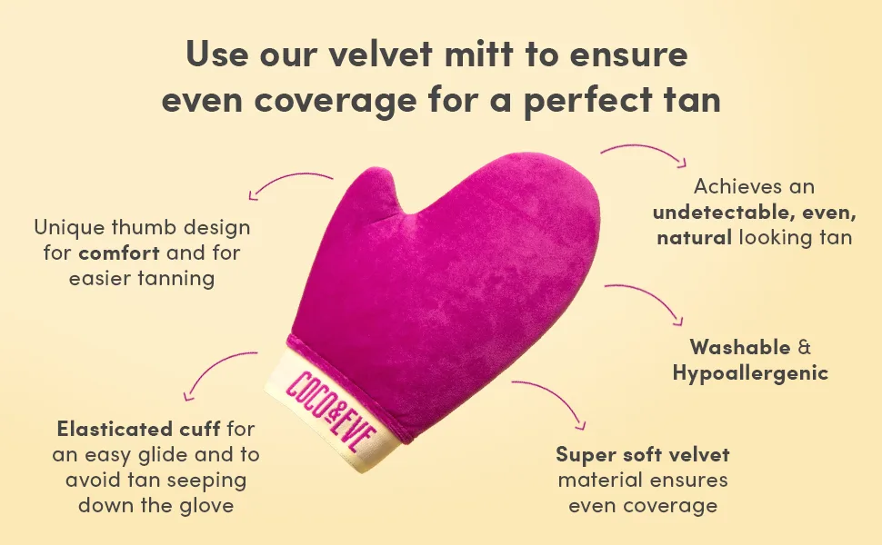 Coco & Eve Self Tanner Mousse Kit - (Medium) All Natural Sunless Tanning Mousse | Instant Self Tanning Lotion with Bronzer & Self Tanning Mitt Applicator | Sunny Honey Bali Bronzing Kit - product information 4