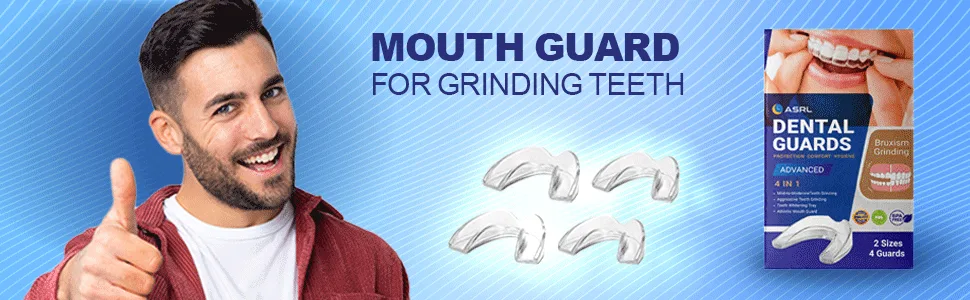 ASRL Mouth Guard for Clenching Teeth at Night, Night Guards for Teeth Grinding (4 Pack, 2 Sizes) - No Regret