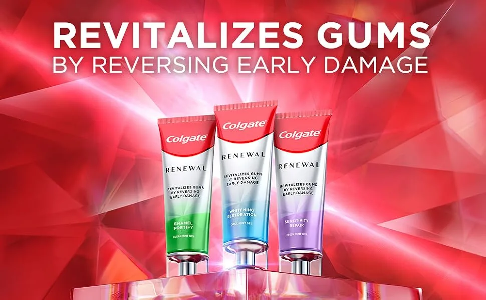 Colgate Renewal Gum Toothpaste for Gum Health, Teeth Sensitivity Repair, Fresh Mint Gel - 3 ounce (2 Pack) - Header