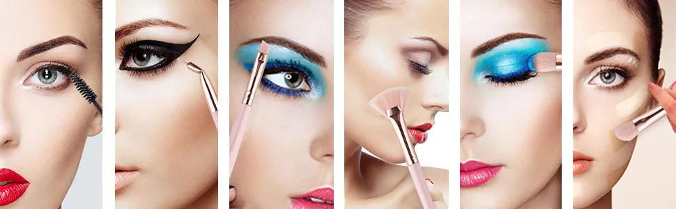 Daubigny Eye Makeup Brushes,12 PCS Professional Eye shadow, Concealer, Eyebrow, Foundation, Powder Liquid Cream Blending Brushes Set With Carrying Bag(Pink) - Eye makeup brushes eye brushes eyeshadow brushes makeup brush