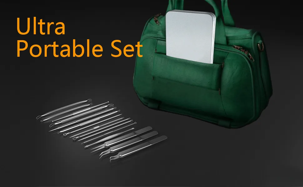 2022 Latest 15 PCS Blackhead Remover Tools, Pimple Popper Tool Kit, Acne Extractor Tool , Professional Stainless Pimple Acne Blemish Removal Tools Set with Metal Case Silver - Pimple Popper Tool Kit