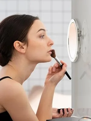 20X & 10X Magnifying Mirror Set Combo with 3 Suction Cups Each - Compact & Travel Ready - 6-Inch and 4-Inch Wide 20X and 10X Magnification - portable spot mirror
