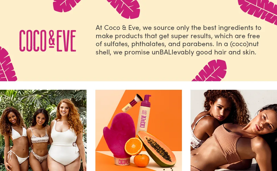 Coco & Eve Sunny Honey Bali Bronzing Bundle (Medium). All Natural Sunless Tanning Mousse. Instant Self Tanning Lotion with Bronzer, Mitt Applicator and Kabuki Brush. - product information 1