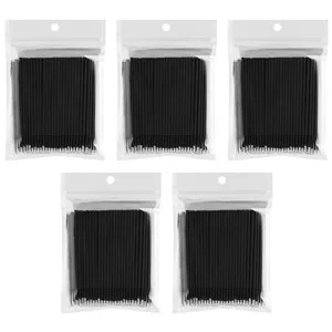 Cuttte 500 PCS Disposable Microbrush Applicators Microfiber Wands for Eyelashes Extensions and Makeup Application (Head Diameter: 2.0mm) (Black) - eyelash applicator