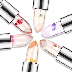 3 Pack Flower Jelly Lipstick Set Temperature Change Moisturizer Flower Lip Stick Long Lasting Nutritious Lip Balm Magic Color Change Lip Gloss Flower Black -01&02&03 - kl;kl;