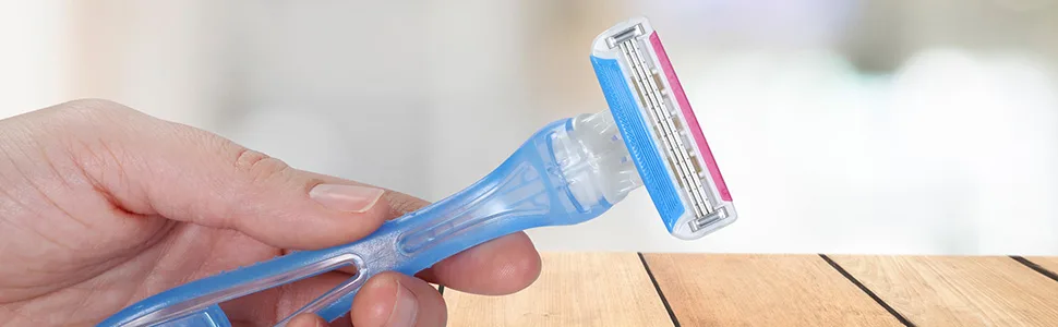 Amazon Brand - Solimo 3-Blade Disposable Razors for Women,3 Count (Pack of 2) - Amazon Solimo womens disposable razor 3 blade womens razor