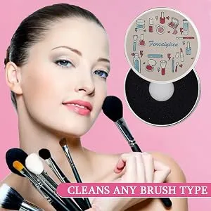 2 Pack Cleaner Sponge, Dry Makeup Brushes Cleaner Eye Shadow or Blush Color Removal Quickly Switch to Next Color (Black and White Sponge) - Makeup Brushes Cleaner Sponge