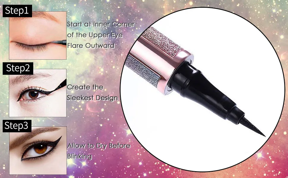 Liquid Eyeliner Pen, KINGMAS Black Eye Liners Waterproof, Long-Lasting, Super Slim Makeup Eyeliner Pen Gel - EYE-MB9316 3