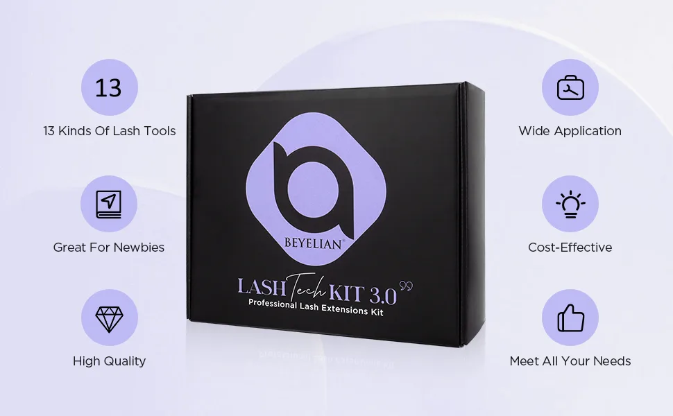 Eyelash Extension Kit,with lash Mannequin Head Lash Practice training kit Professional lash extension Teach supplies Tool for Lash Training by BEYELIAN advanced set - lash tech kit