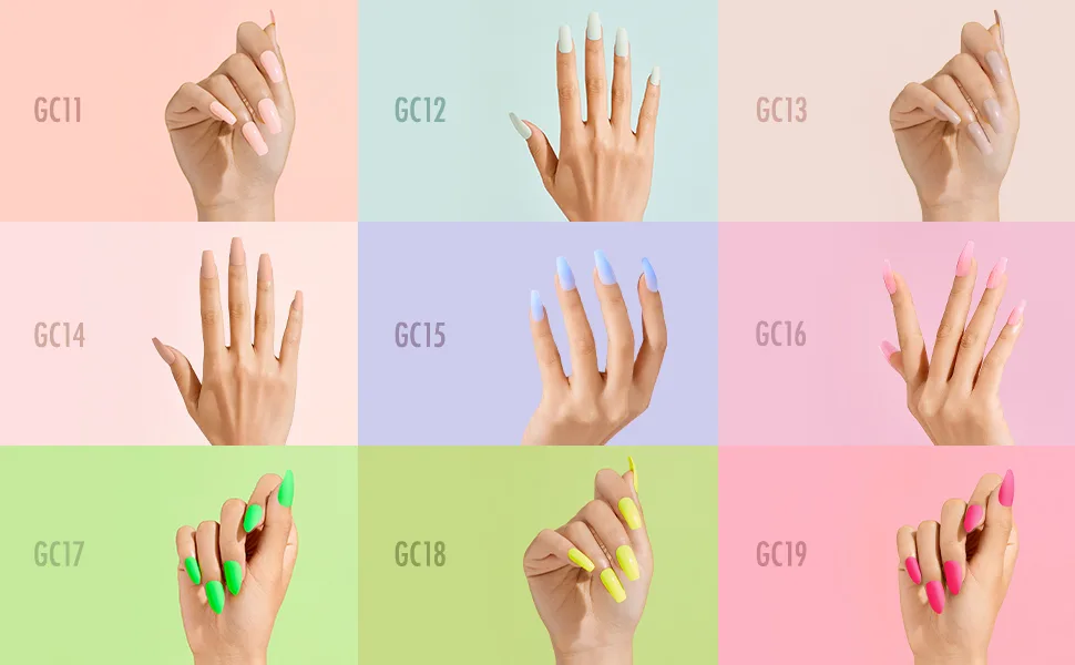 Gold Finger Full Cover Nails Gel Glam False Nails Long Length GC11 - product information 2